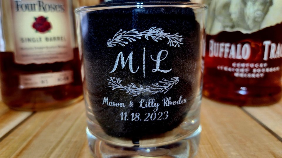 Bulk Wedding Glasses, Cocktail Glass, Bourbon Whiskey Glass, Personalized, Wedding Decor, Reception Decorations, Monogram Glass