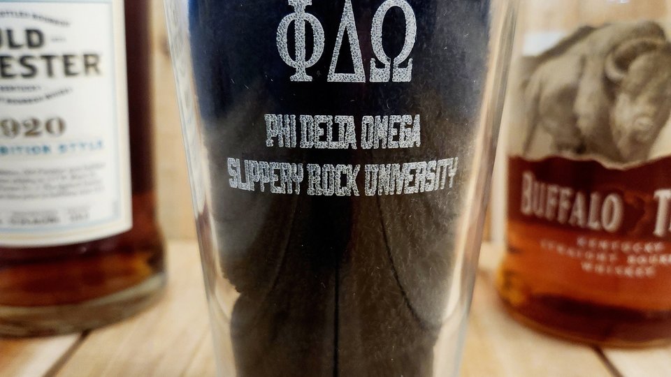 Custom Fraternity Beer Glass, Custom Sorority Beer Glass, Engraved Pint Glass