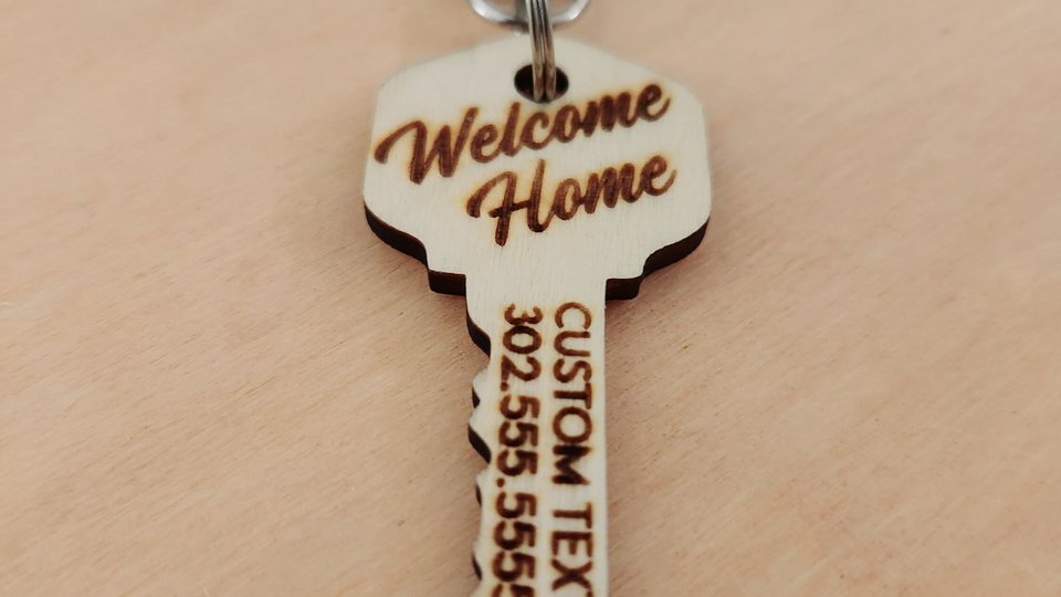 Realtor Key Chain, Key Shaped Key Chain, VRBO Key Chains, AIR BNB Key Chains, Short Term Rental Keychain, Bulk Key Chains