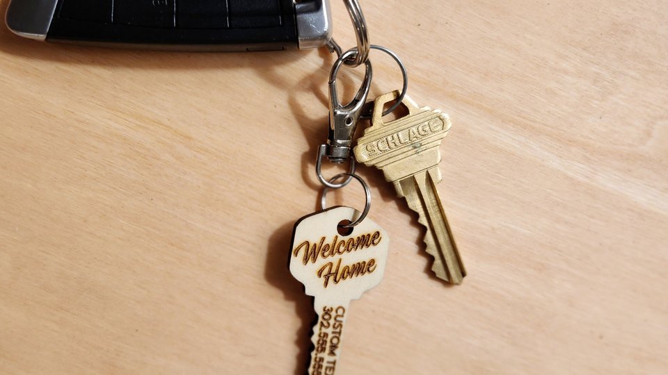 Realtor Key Chain, Key Shaped Key Chain, VRBO Key Chains, AIR BNB Key Chains, Short Term Rental Keychain, Bulk Key Chains