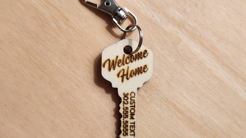 Realtor Key Chain, Key Shaped Key Chain, VRBO Key Chains, AIR BNB Key Chains, Short Term Rental Keychain, Bulk Key Chains