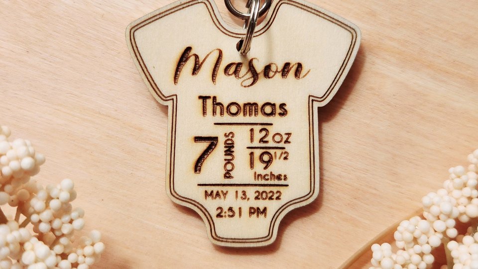 Baby Stats Key Chain, Baby Stat Ornament, Birth Stats Keychain, Baby Stats Ornament, Birth Stat Key Chain