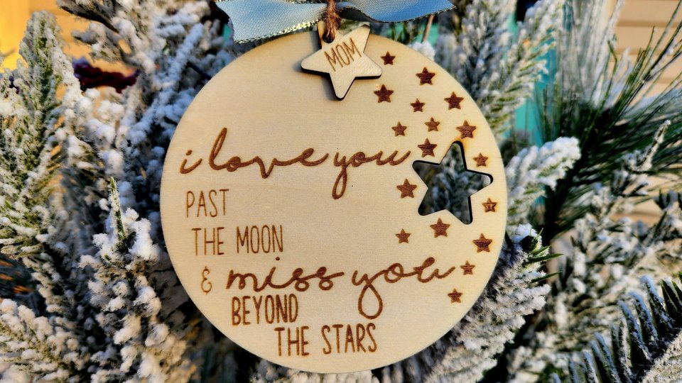 Memorial Ornament, Christmas Memorial Ornament, Personalized Memorial Ornament, Christmas In Heaven Ornament, I Miss You Ornament, Loss of