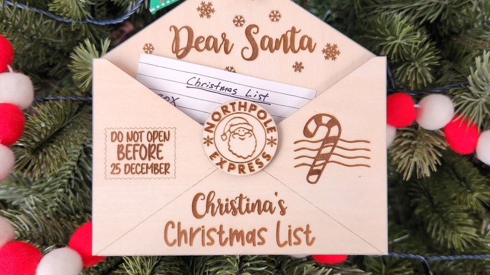 Custom Christmas List Ornament, Personalized Dear Santa Letter Ornament, Letter from Santa
