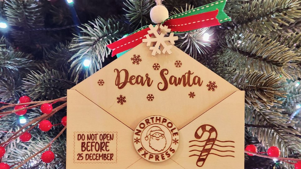 Custom Christmas List Ornament, Personalized Dear Santa Letter Ornament, Letter from Santa
