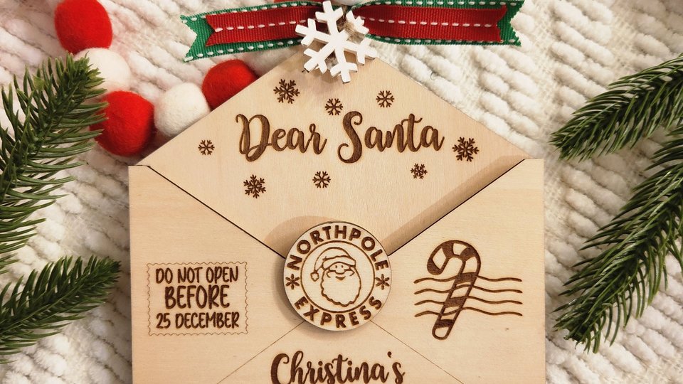 Custom Christmas List Ornament, Personalized Dear Santa Letter Ornament, Letter from Santa