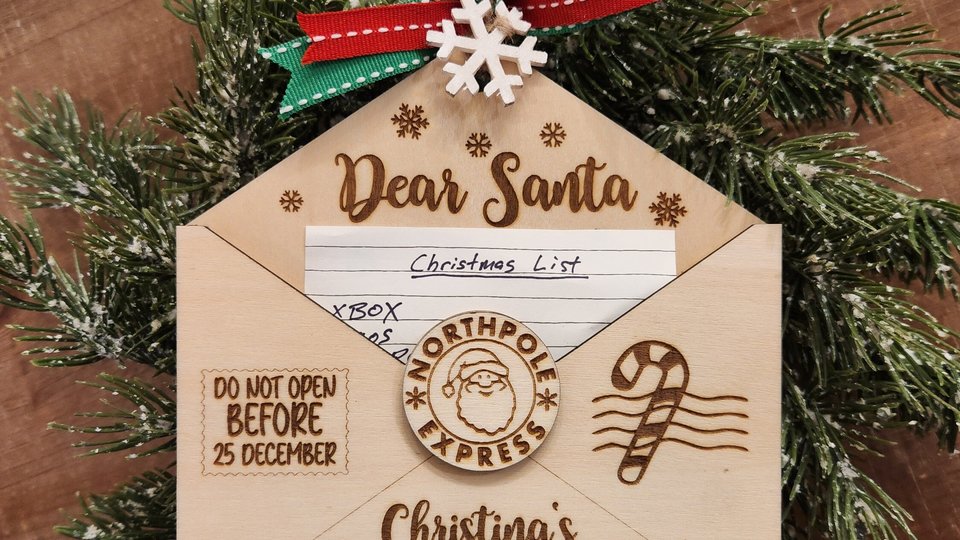 Custom Christmas List Ornament, Personalized Dear Santa Letter Ornament, Letter from Santa
