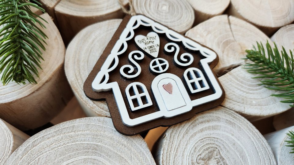 Personalized Gingerbread Ornament, Gingerbread House Ornament, First Home Ornament, New Home Ornament