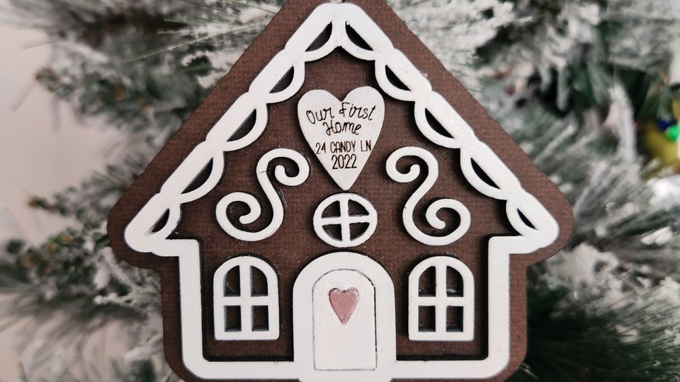 Personalized Gingerbread Ornament, Gingerbread House Ornament, First Home Ornament, New Home Ornament