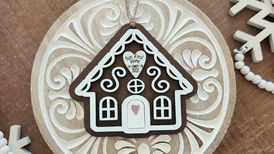 Personalized Gingerbread Ornament, Gingerbread House Ornament, First Home Ornament, New Home Ornament