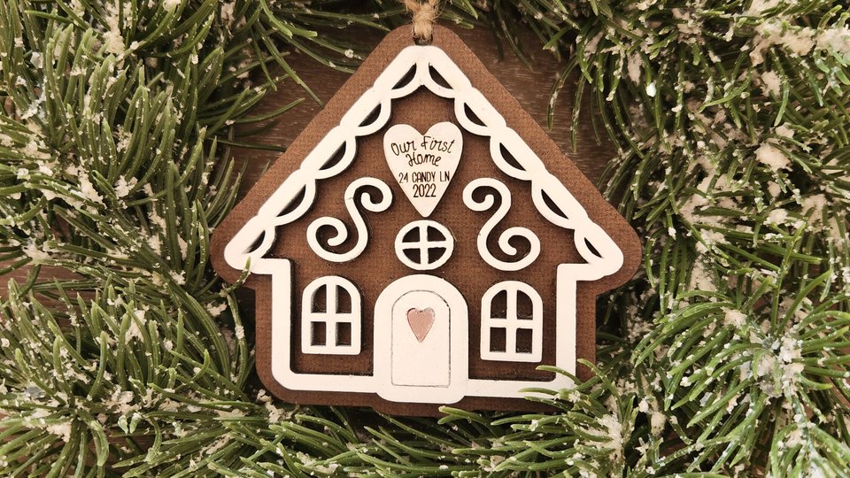 Personalized Gingerbread Ornament, Gingerbread House Ornament, First Home Ornament, New Home Ornament