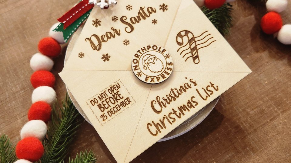 Custom Christmas List Ornament, Personalized Dear Santa Letter Ornament, Letter from Santa