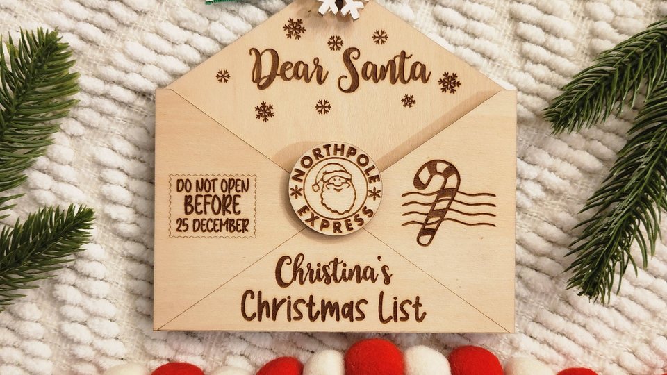 Custom Christmas List Ornament, Personalized Dear Santa Letter Ornament, Letter from Santa