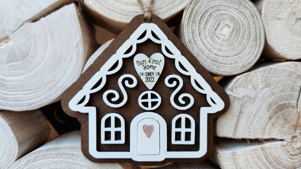 Personalized Gingerbread Ornament, Gingerbread House Ornament, First Home Ornament, New Home Ornament