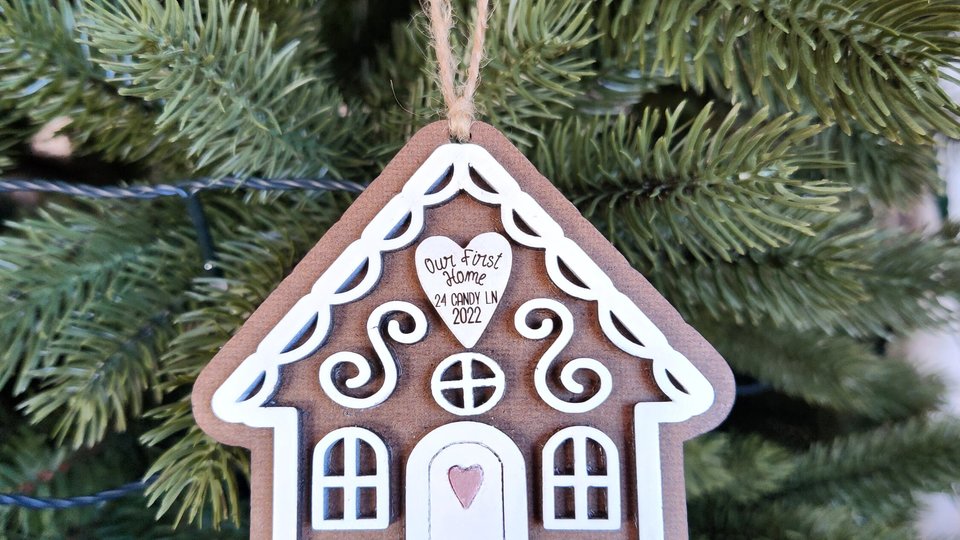 Personalized Gingerbread Ornament, Gingerbread House Ornament, First Home Ornament, New Home Ornament