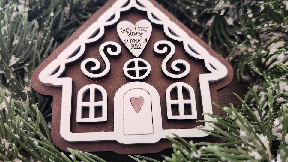Personalized Gingerbread Ornament, Gingerbread House Ornament, First Home Ornament, New Home Ornament