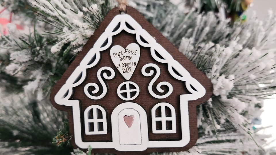 Personalized Gingerbread Ornament, Gingerbread House Ornament, First Home Ornament, New Home Ornament