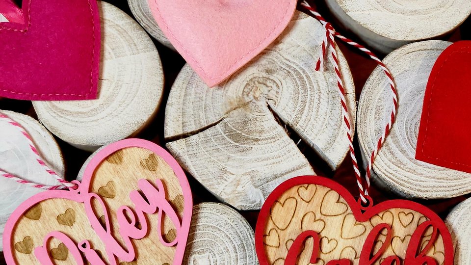 Valentine's Day Tag, Valentine Basket Tag, Custom Valentines Day Basket Tags, Valentine's Day Name Tags, Valentines Day Gift Tags, Heart Tag