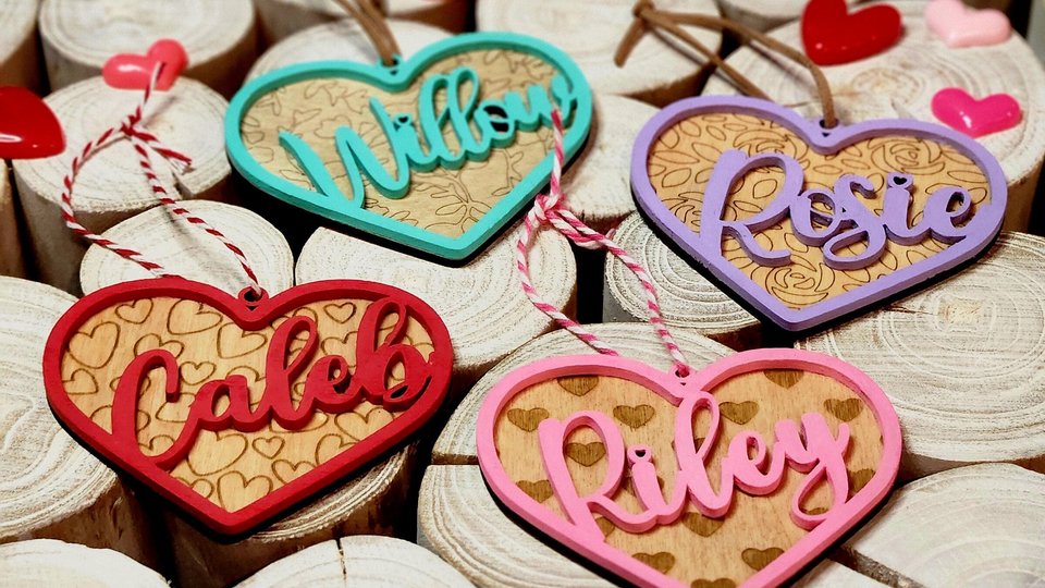 Valentine's Day Tag, Valentine Basket Tag, Custom Valentines Day Basket Tags, Valentine's Day Name Tags, Valentines Day Gift Tags, Heart Tag