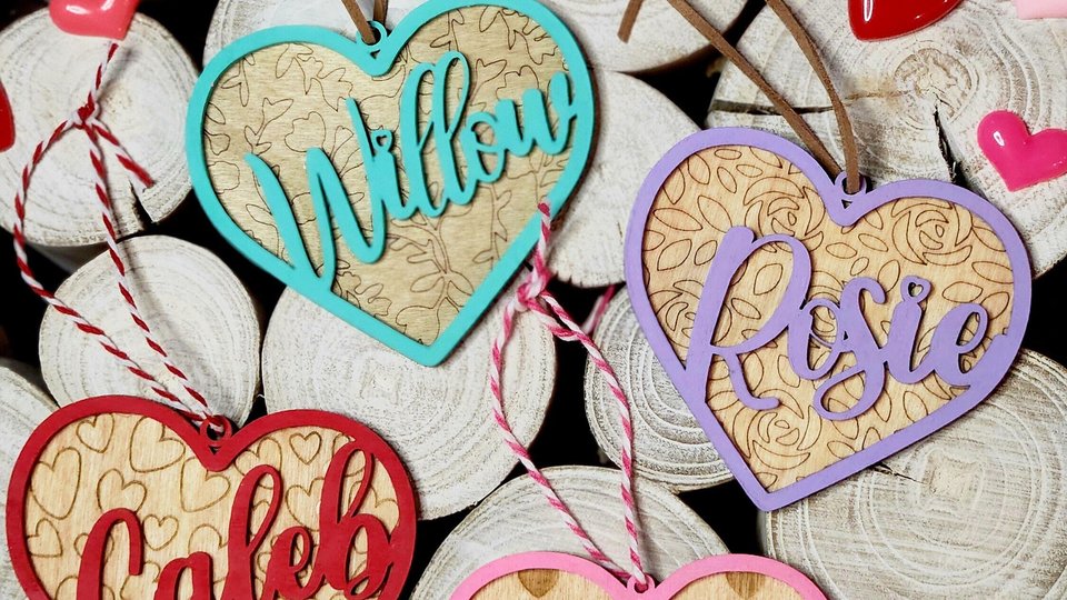Valentine's Day Tag, Valentine Basket Tag, Custom Valentines Day Basket Tags, Valentine's Day Name Tags, Valentines Day Gift Tags, Heart Tag