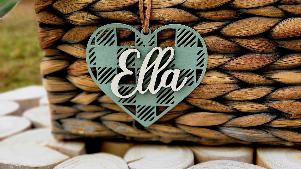 Valentines Day Tags, Valentine Basket Tags, Wooden Name Tags, Easter Basket Tag, Gift Tags, Easter Tags, Easter Basket, Buffalo Check, Heart