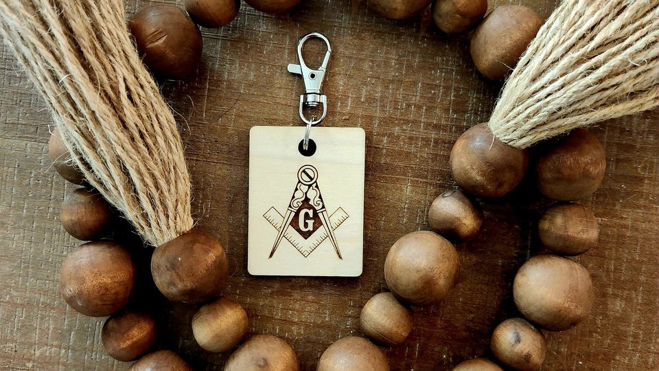Custom Masonic Key Chain, Personalized Masonic Key Chain, Custom Engraved Keychain