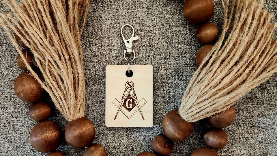 Custom Masonic Key Chain, Personalized Masonic Key Chain, Custom Engraved Keychain