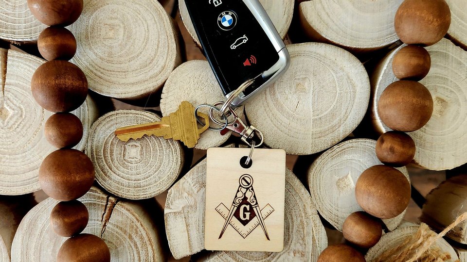 Custom Masonic Key Chain, Personalized Masonic Key Chain, Custom Engraved Keychain