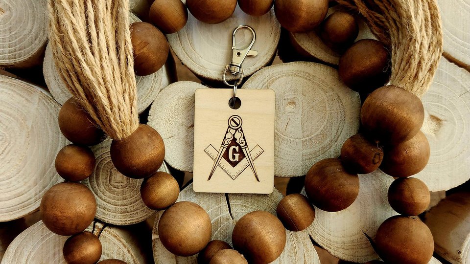 Custom Masonic Key Chain, Personalized Masonic Key Chain, Custom Engraved Keychain