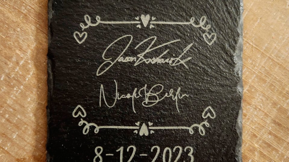 Custom Wedding Coasters With REAL SIGNATURES, Personalized Wedding Coasters, Custom Stone Coasters, Custom Slate Coasters