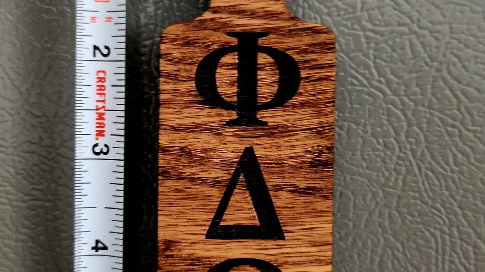 Custom Fraternity Paddle Magnet, Magnetic Fraternity Sign, Personalized, Made of OAK, 5.25 INCHES LONG