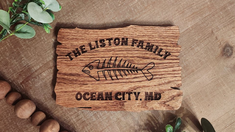 Live Edge Oak Sign - Custom Wood Sign