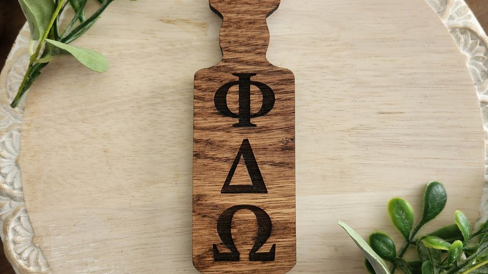 Custom Fraternity Paddle Magnet, Magnetic Fraternity Sign, Personalized, Made of OAK, 5.25 INCHES LONG