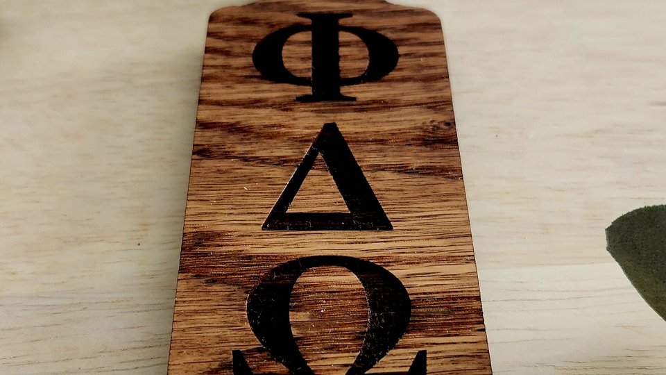 Custom Fraternity Paddle Magnet, Magnetic Fraternity Sign, Personalized, Made of OAK, 5.25 INCHES LONG
