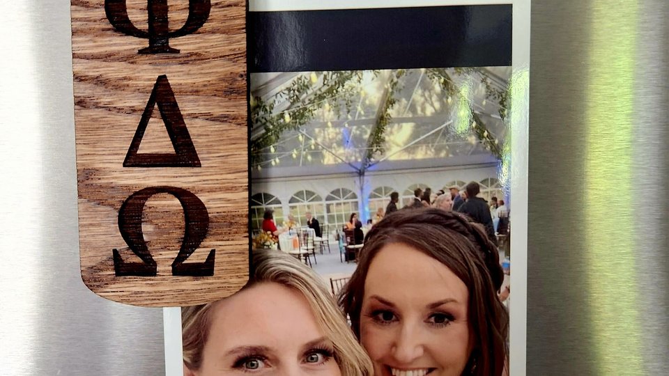 Custom Fraternity Paddle Magnet, Magnetic Fraternity Sign, Personalized, Made of OAK, 5.25 INCHES LONG