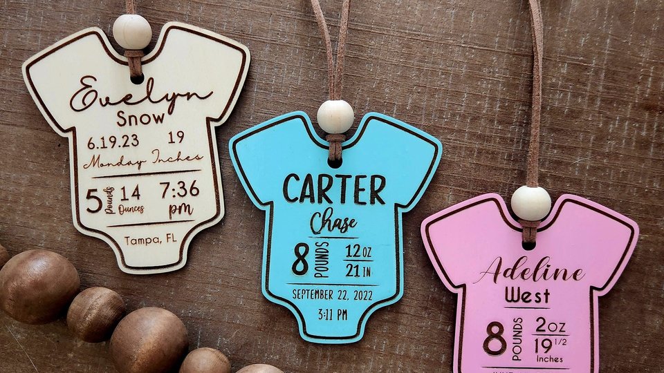 Birth Stats Ornament, Baby Stats Ornament, Customizable, Newborn Ornaments, Baby's First Christmas, Birth Stats, Baby Stats