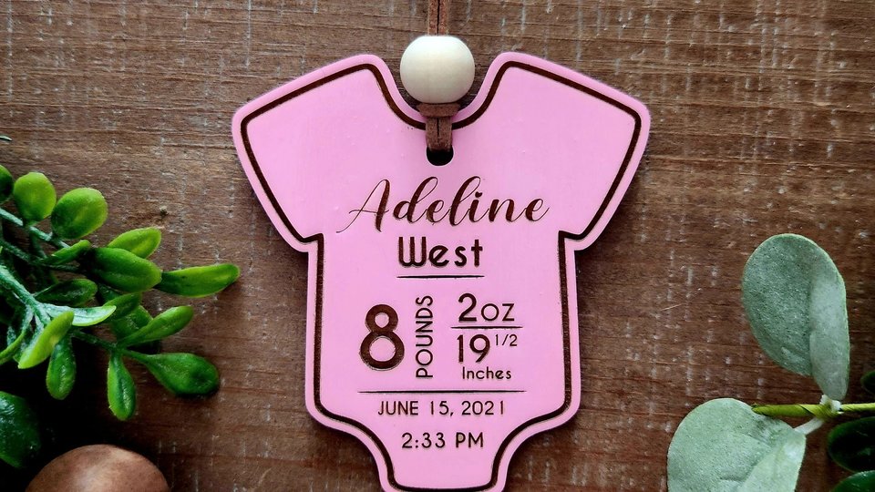 Birth Stats Ornament, Baby Stats Ornament, Customizable, Newborn Ornaments, Baby's First Christmas, Birth Stats, Baby Stats