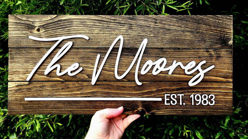 Personalized Name Sign, Wedding Signs, Last Name Sign, Established Sign, Just Married Sign, Pallet Sign, Farmhouse Sign, Anniversary Gift