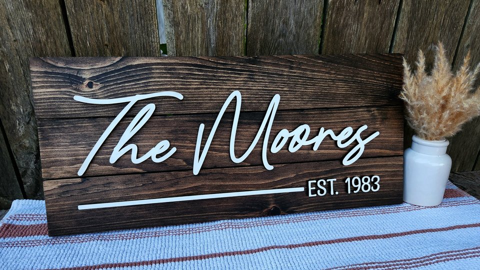 Personalized Name Sign, Wedding Signs, Last Name Sign, Established Sign, Just Married Sign, Pallet Sign, Farmhouse Sign, Anniversary Gift