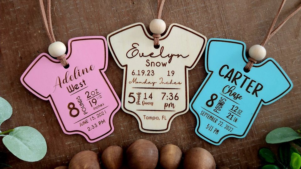 Birth Stats Ornament, Baby Stats Ornament, Customizable, Newborn Ornaments, Baby's First Christmas, Birth Stats, Baby Stats