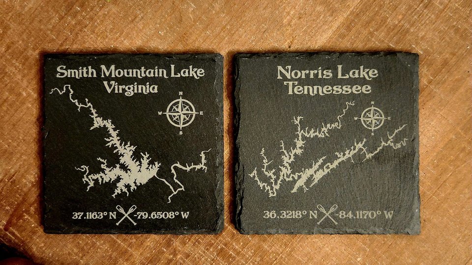 Custom Any Lake Drink Coasters, Lake Beverage Coasters, Lake House Decor, Fishing Gift, Boating Gift