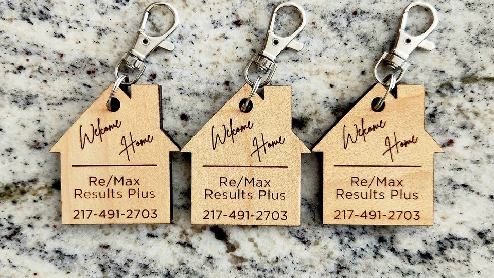 Realtor Logo Keychain || New Home Keychain || VRBO Keychain || AIR BNB Keychain || Bulk Keychains || Cabin Keychain || Short Term Rental