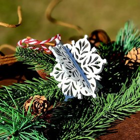 3D Snowflake Ornament, Snowflake Ornament, 3D Christmas Ornaments, Wood Cut Snowflake, White Snowflake, Snowflake Decor, Wooden Snowflake