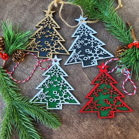Snowflake Christmas Tree Ornament || Layered Snowflake || Retro Tree || Vintage Tree || 3D Tree Ornament || 3D Snowflake Ornament