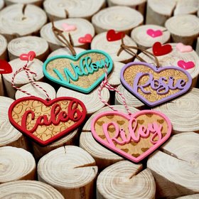 Valentine's Day Tag, Valentine Basket Tag, Custom Valentines Day Basket Tags, Valentine's Day Name Tags, Valentines Day Gift Tags, Heart Tag