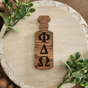 Custom Fraternity Paddle Magnet, Magnetic Fraternity Sign, Personalized, Made of OAK, 5.25 INCHES LONG